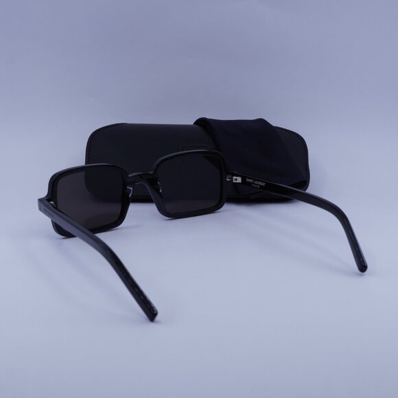 Saint Laurent SL332 001 Sunglasses Black Rectangle Frame, Black Lenses - Picture 11 of 11